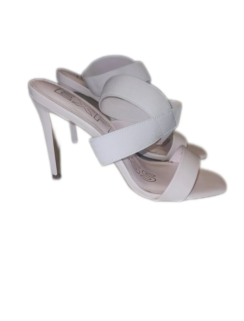Express Palest Pink Elastic Strap Wrap Sandal Stiletto 4